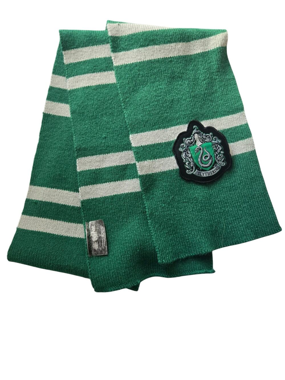 Harry Potter Slytherin House Knit Scarf Green White Striped 60" x 6.5" Cosplay